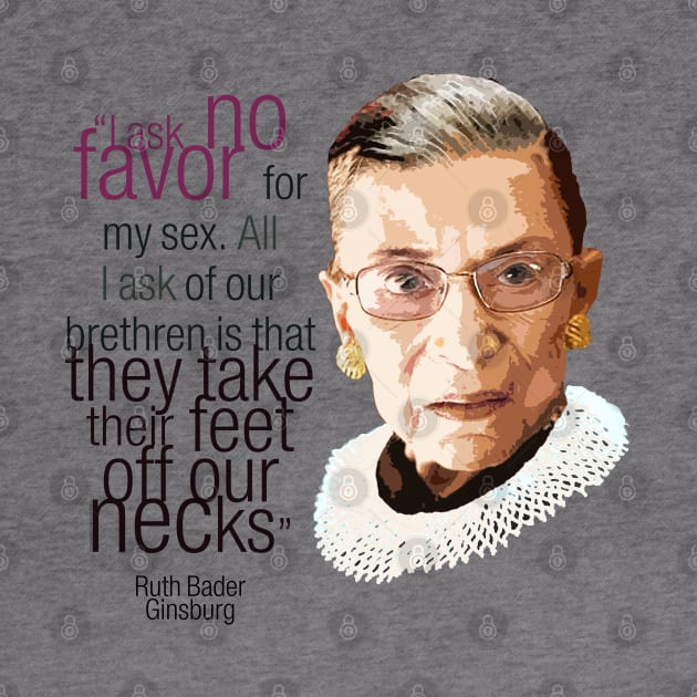 Ruth Bader Ginsburg portrait - Ruth Bader Ginsburg quote - Feminist quote. by FanitsaArt